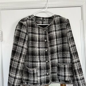 Adrianna Papell Tweed Black & White Jacket